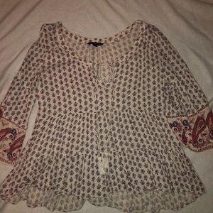 American Eagle tie front decorative shirt